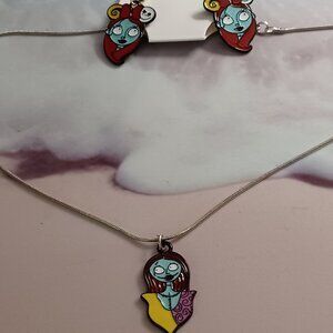NWT HANDMADE NIGHTMARE BEFORE CHRISTMAS NECKLACE & EARRING SET